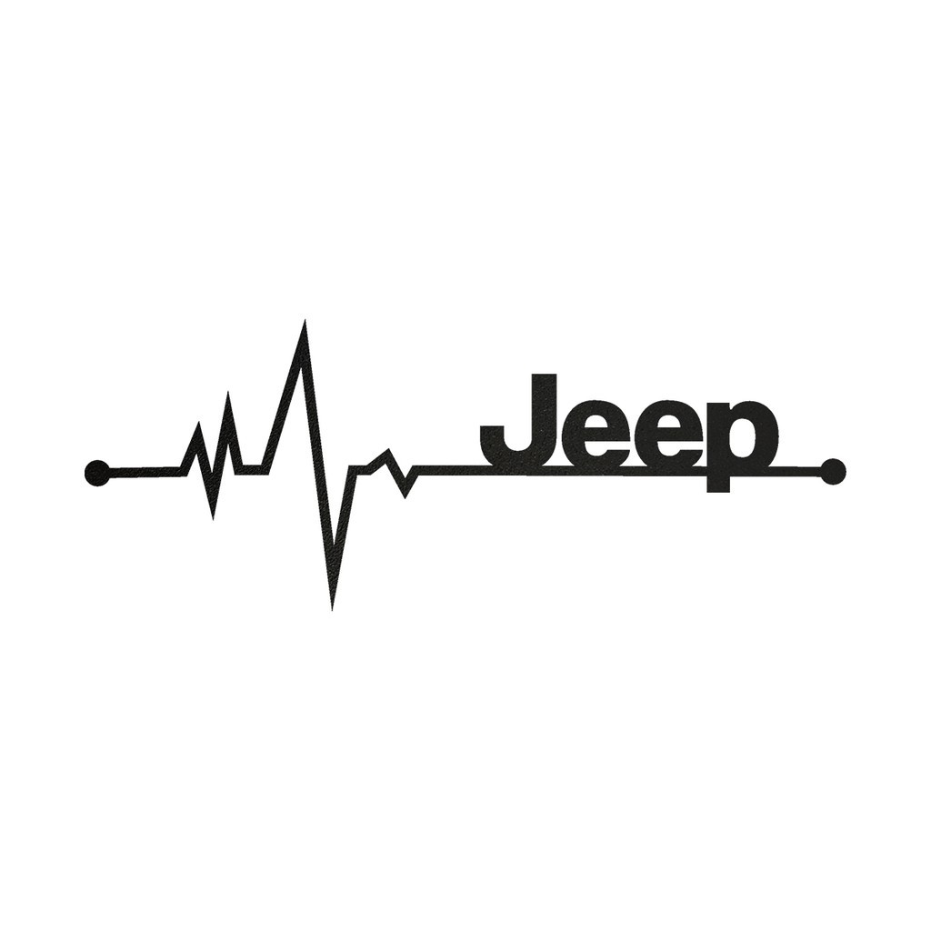 1 ou 2 Adesivos Batimento Coração Jeep Compass Renegade Comander Carro SUV