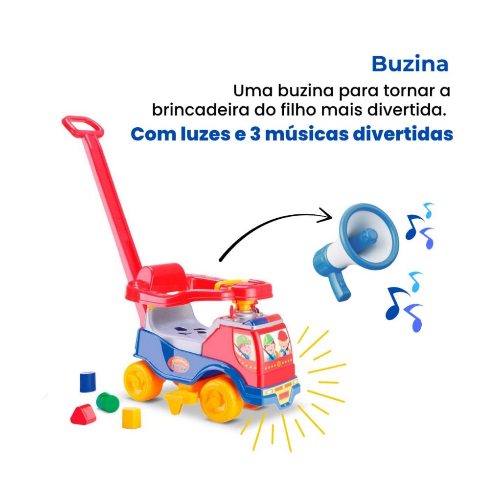 Triciclo Velocipede Com Empurrador Toca Musicas Bebe Menino e Menina Motoca Infantil de Passeio Velotrol Cardoso em Oferta na Shopee