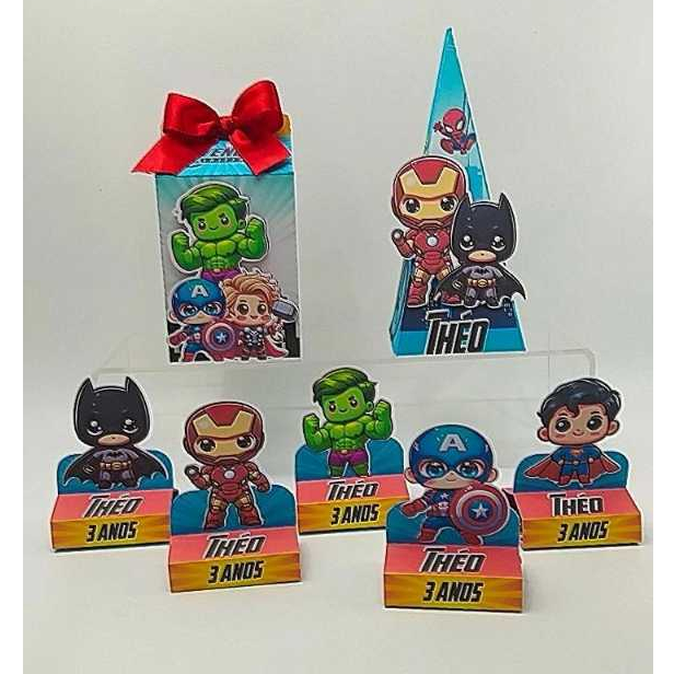 Kit Festa Vingadores-Lembrancinhas Personalizadas Festa Infantil-Caixinhas Vingadores-Aniversário Lembrancinhas