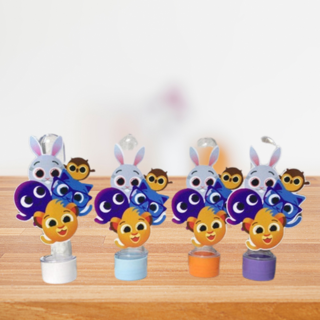 kit com 10, 20 ou 30 Tubetes + Apliques Personalizado Lembrancinha Festa Aniversário Bolofofos, Tag para Tubete