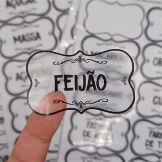 50 Adesivos no Vinil Transparente para Potes Organizadores Temperos Mantimentos Organizador 5x3cm em Oferta na Shopee
