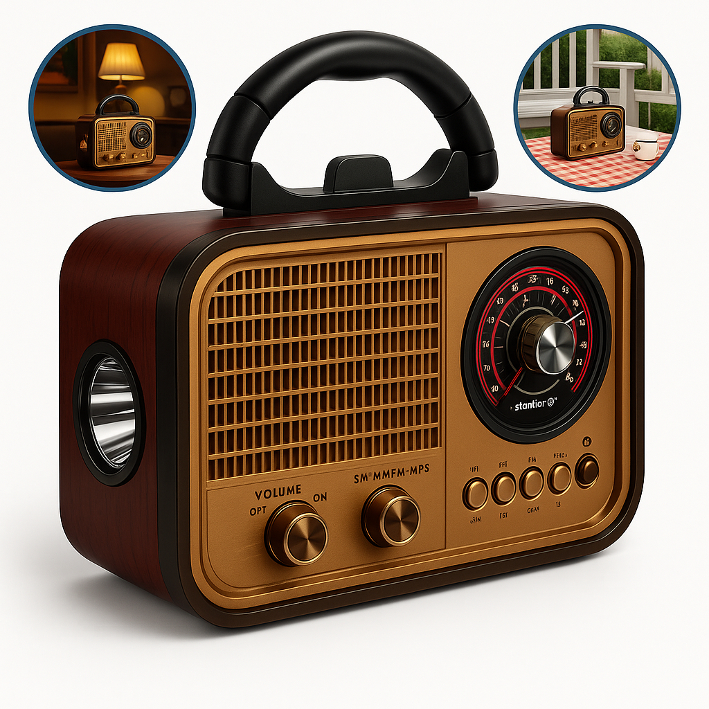 Rádio Am Fm Portátil Retrô Bluetooth Radinho Vintage Antigo