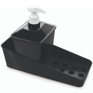 Porta Detergente Suporte Esponja Sabão Cozinha Preto Plasútil