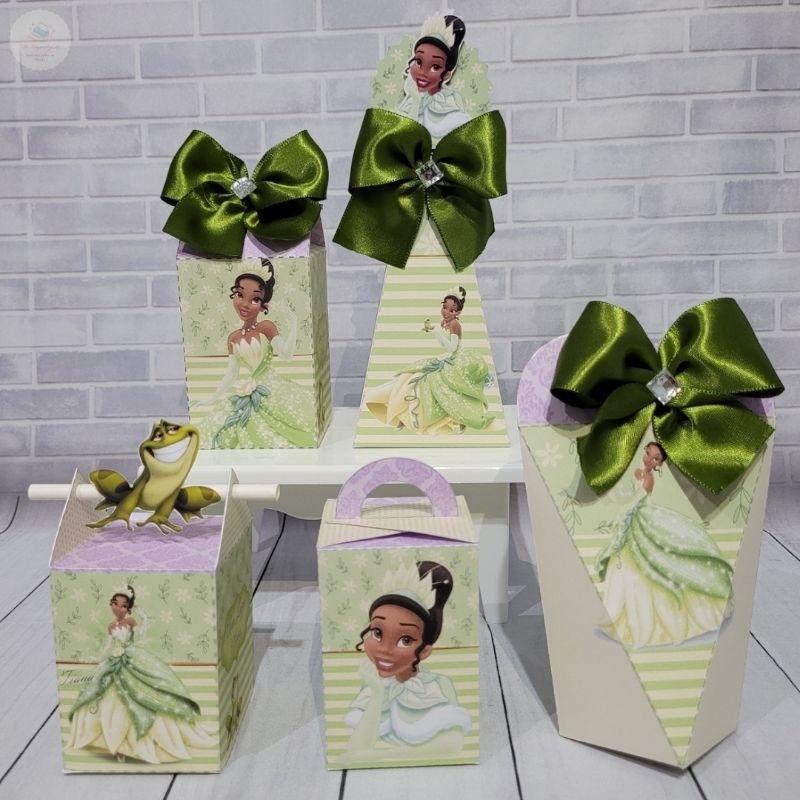 Kit Lembrancinhas Princesa Tiana | Caixinhas Personalizadas para Festa Infantil