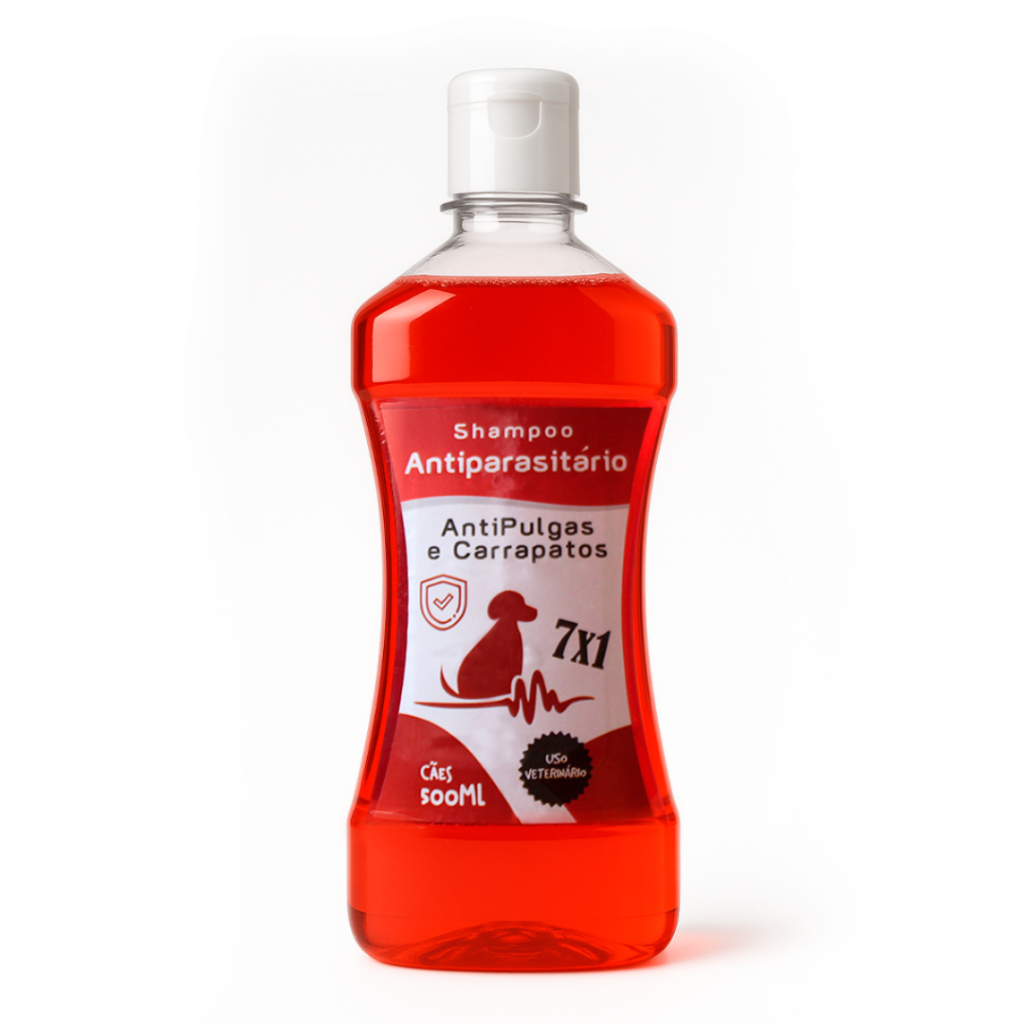 Shampoo Antipulgas para cachorro Antiparasitário Antisséptico Antiseborreico Uso Veterinário