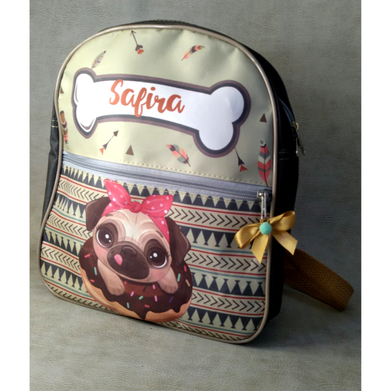Mochila personalizada cachorro pet escolar creche