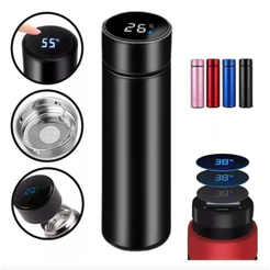 Garrafa Térmica Inox 500ml com Termômetro LED - Estilo Moderno e Isolamento Superior LION SHOP