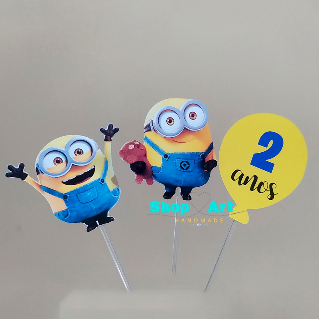 Tag Enfeite para Doces Tema Minions Topper p/ Cupcakes Festa Infantil Topper p/ Doces Aniversários