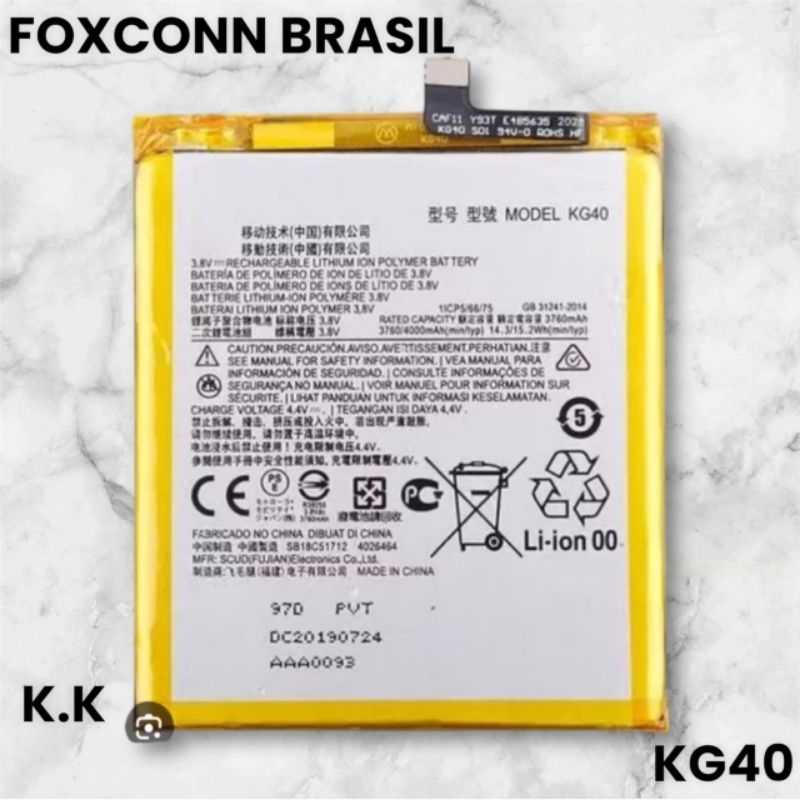 BAT COMPATIVAL G8 / G8 PLAY / E7 / ONE MACRO (KG40) ORI NOVA COM GARANTIA 90 DIA