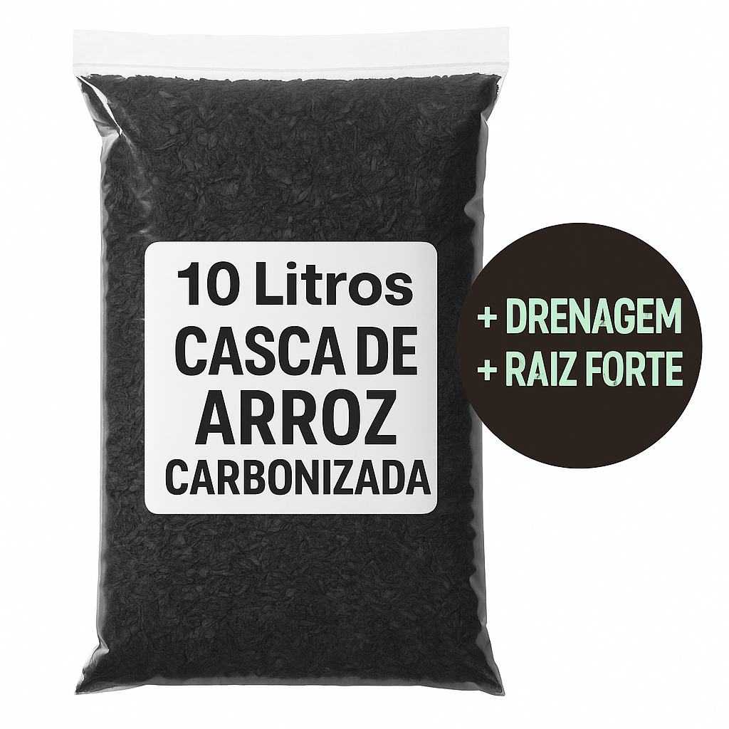 Casca de Arroz Carbonizada 10 Litros – Substrato Natural para Plantas, Suculentas e Hortas em Oferta na Shopee
