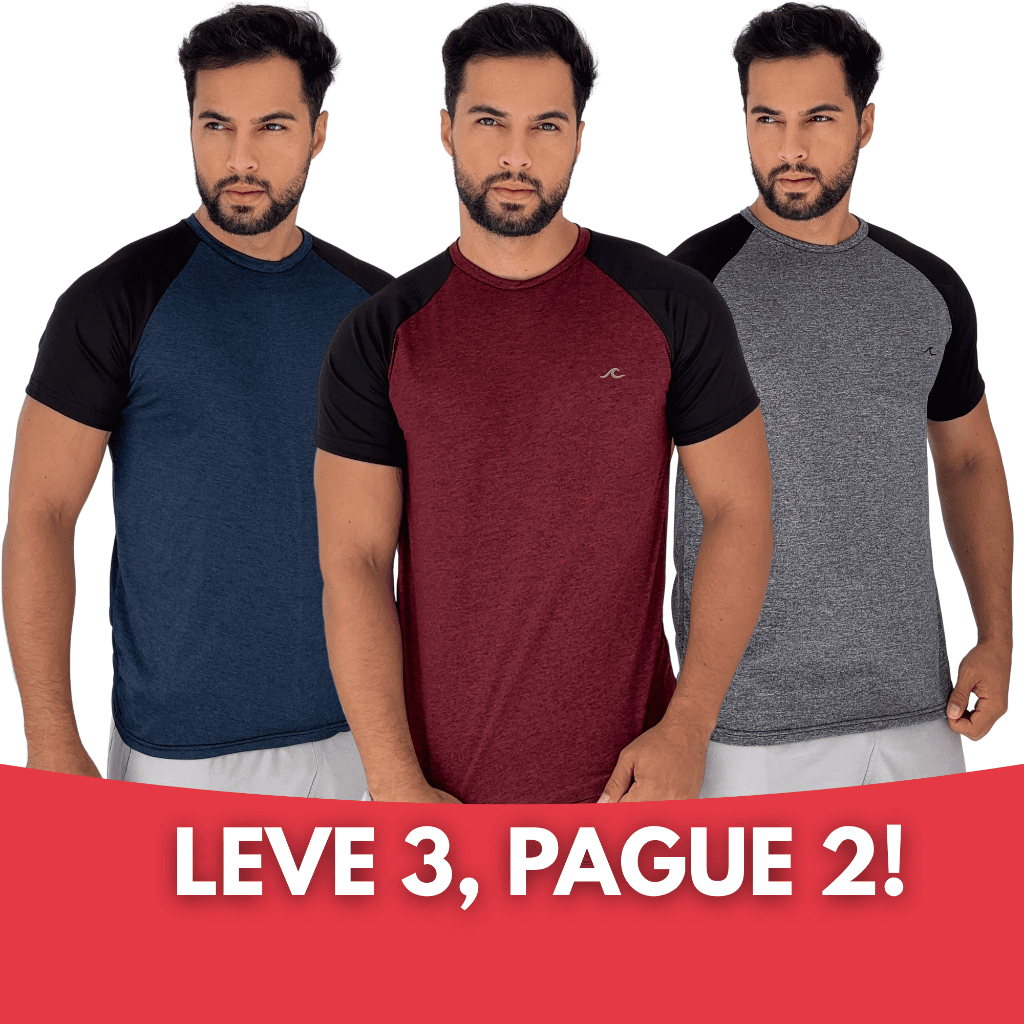Kit 3 Camisetas Masculinas Dry Fit Malha Fria Moda Fitness Camisa Masculina Blusa Manga Curta