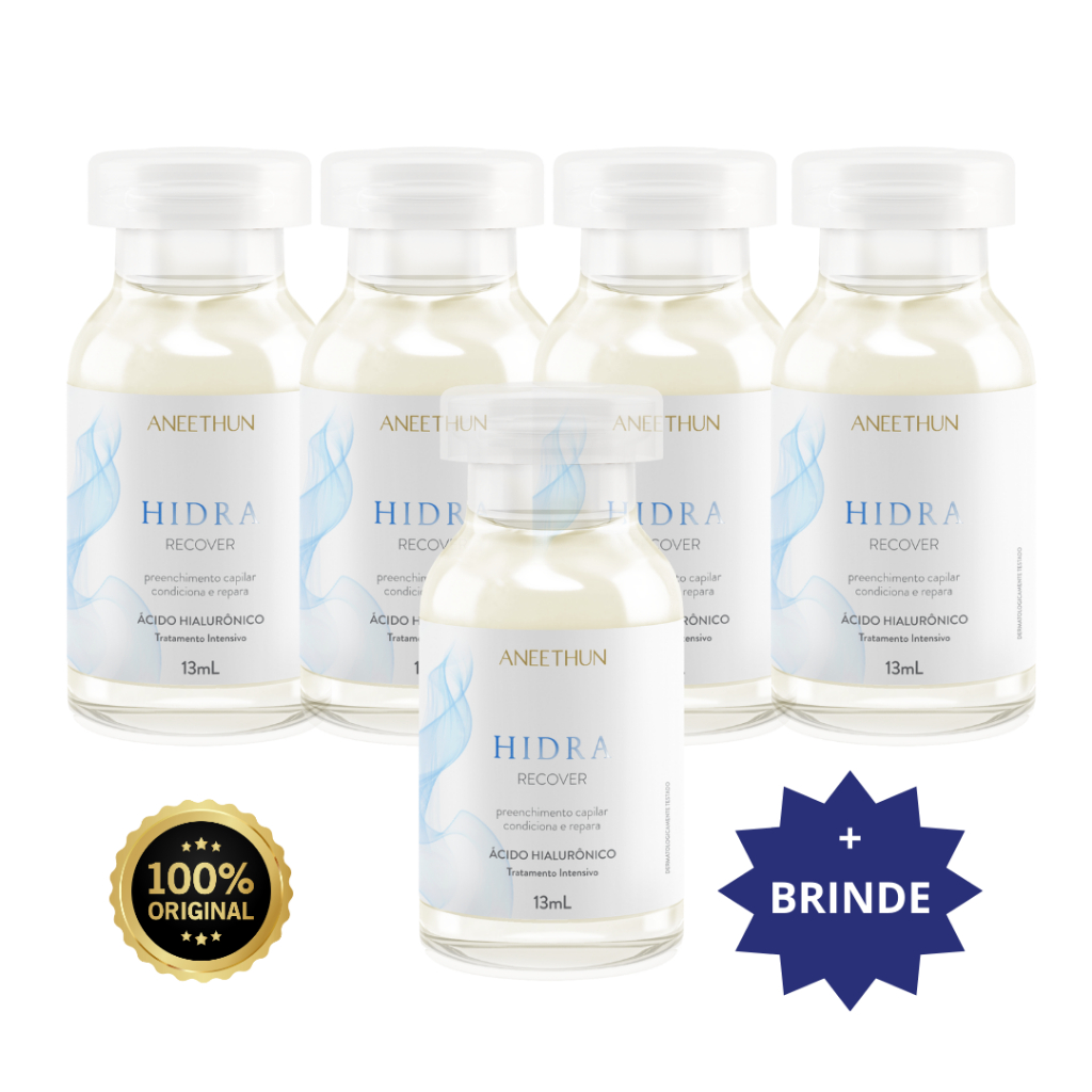 Kit 5 Ampolas Recover Linha Hidra Aneethun Ácido Hialurônico