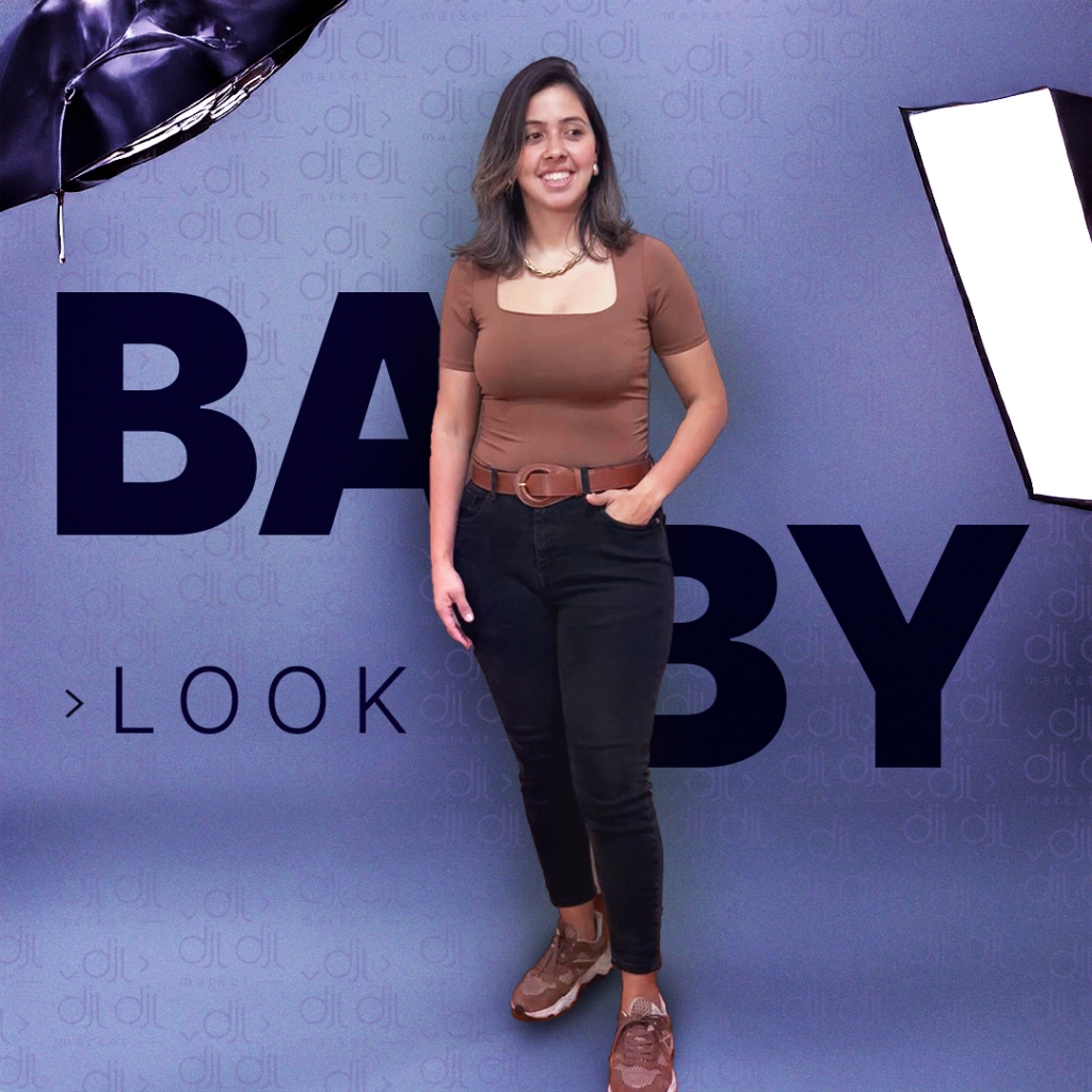 Blusa Feminina Baby Look Suplex Decote Quadrado Moda Tendencia Blogueira