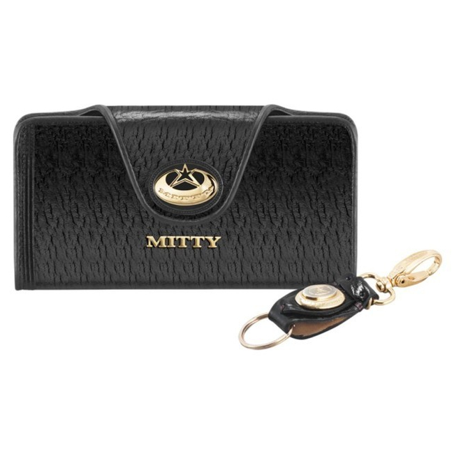 Carteira Feminina Grande de Luxo Original Mitty Couro Preto 100% Legítimo + Chaveiro M28FCH