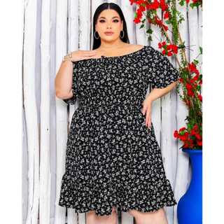 Vestido Plus Size Estampado Soltinho estiloso