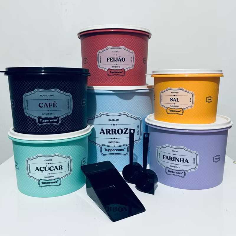 Tupperware Mantimentos Essencial Retrô Essences - Original,Pote Arroz Feijão Sal Açúcar Café Farinha