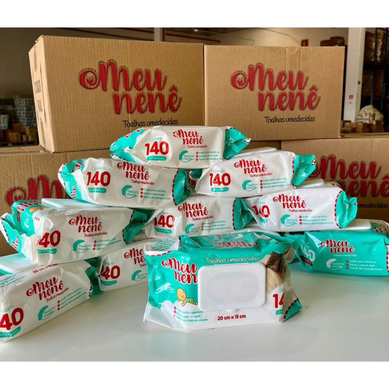 1680 Lenços/Toalhas Umedecidas Meu Nenê Caixa Com 12 pacotes 140un Cada — imagem 2 de 2