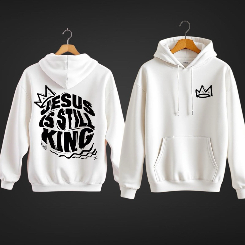 MOLETOM UNISSEX STREETWEAR CRISTÃO  GOSPEL EVANGELHO DEUS ESTAMPA JESUS IS STILL KING