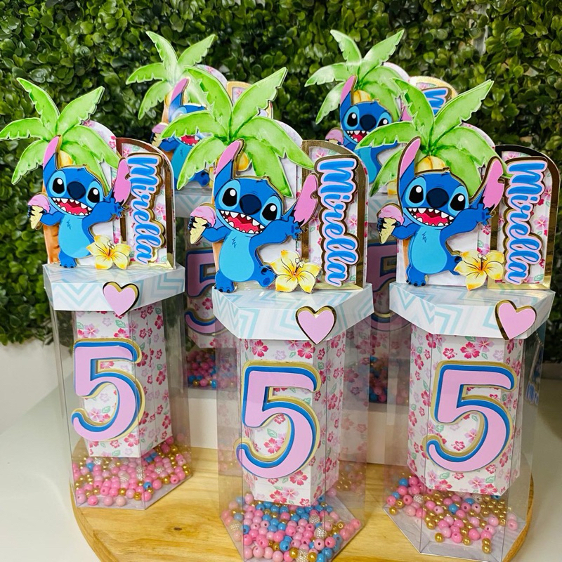 Caixa Sextavada Personalizada Stich -lembrancinha Personalizada festa infantil