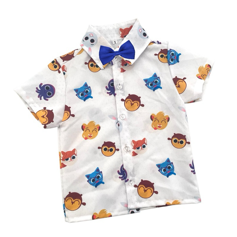 Camisa Infantil Temática BOLOFOFOS Roupa SAFARI ARCA NOÉ Menino Camiseta Social Personagens Festa