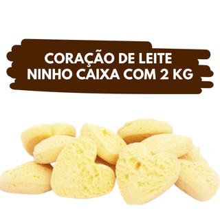 Biscoito Coração de Leite Ninho - Caixa com 2 kg - Santa Maria Alimentos