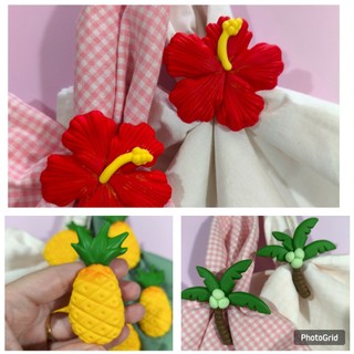 Kit Porta Guardanapo - Kit 4 unidades PG Hibisco + 4 PG Abacaxi + 4 PG Coqueiro - MESA POSTA