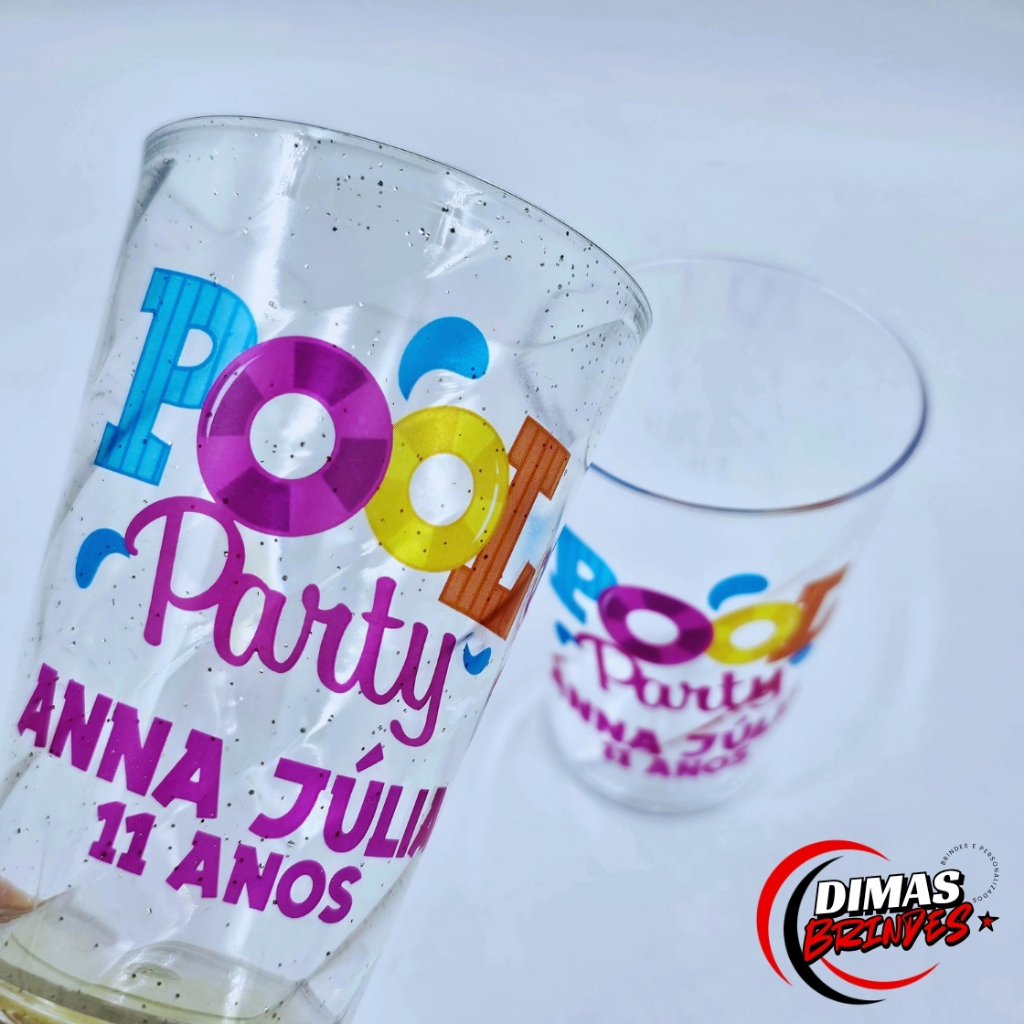 Copos Twister 300ML Personalizado Sem Tampa - Pool Party (Qualquer Tema) em Oferta na Shopee