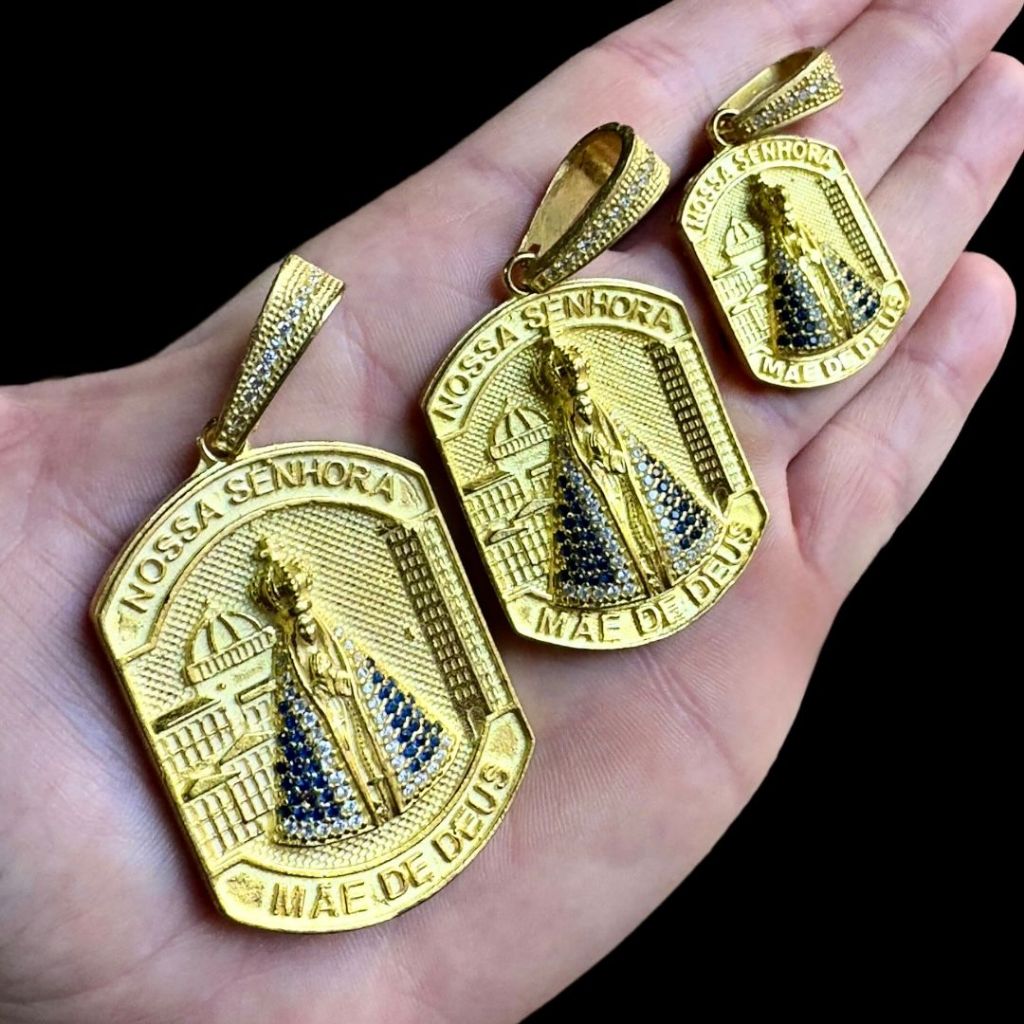 PINGENTE NOSSA SENHORA MÃE DE DEUS IGREJA - 100% MOEDA ANTIGA em Oferta na Shopee