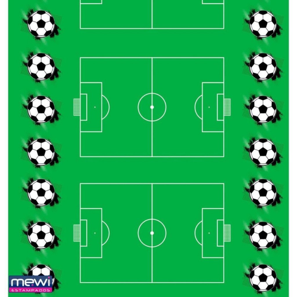 TNT Estampado Bola Campo de futebol para decoracao de festa 1.40x0.63 ou 1.40x1,26 ou 1.40x1,89 ou 1.40x2,52