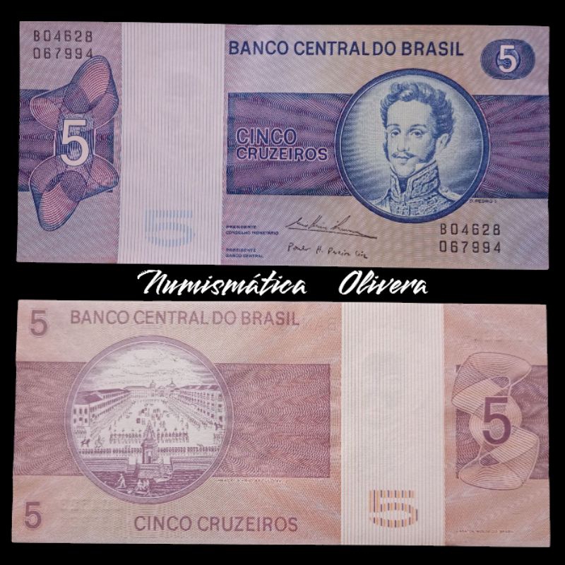 Cédula antiga Brasil 5 cruzeiros 1974. C135