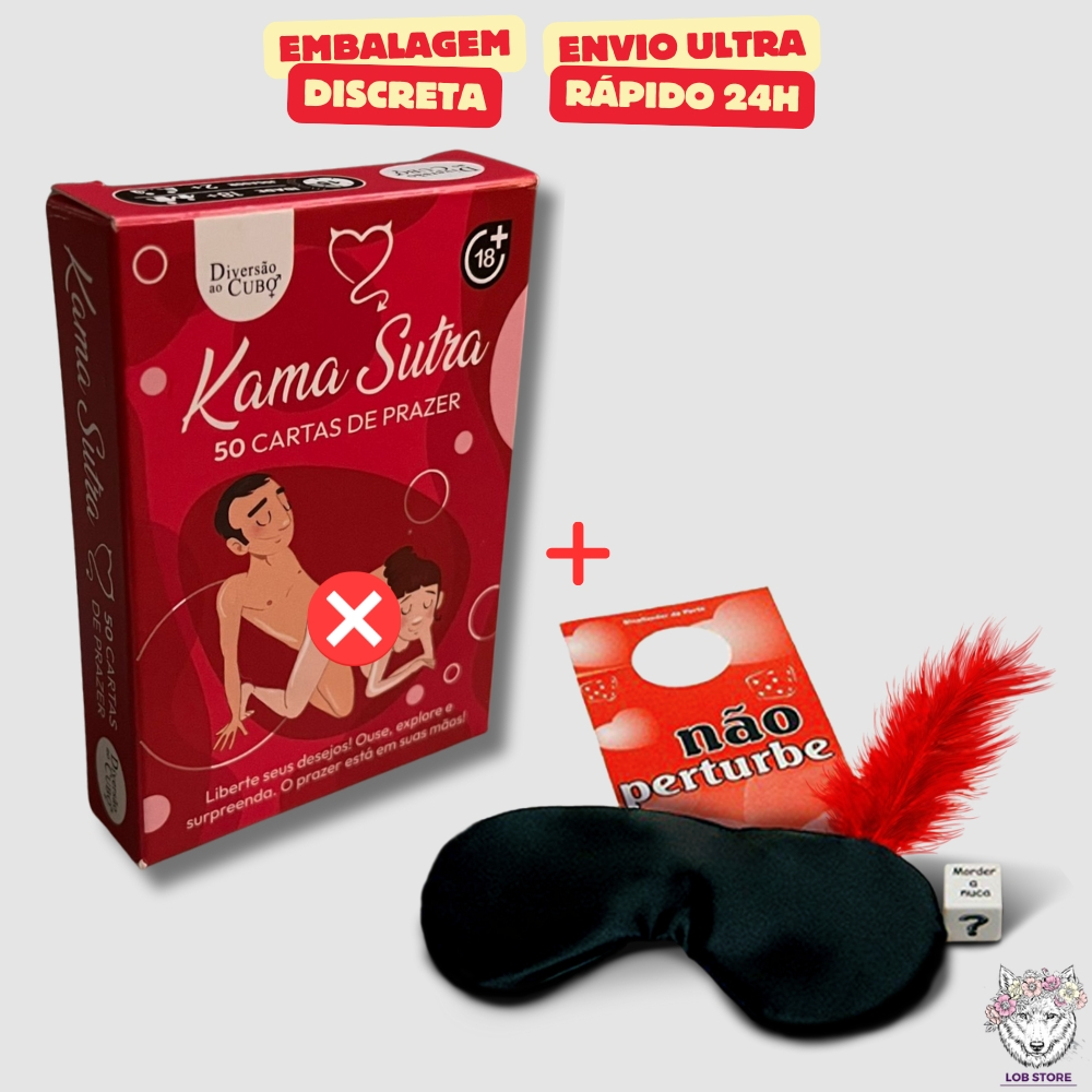 Kit Jogos Eróticos Baralho Kama Sutra 50 Cartas Hétero + Venda Olhos + Pena Sensual + Dados Sexy em Oferta na Shopee