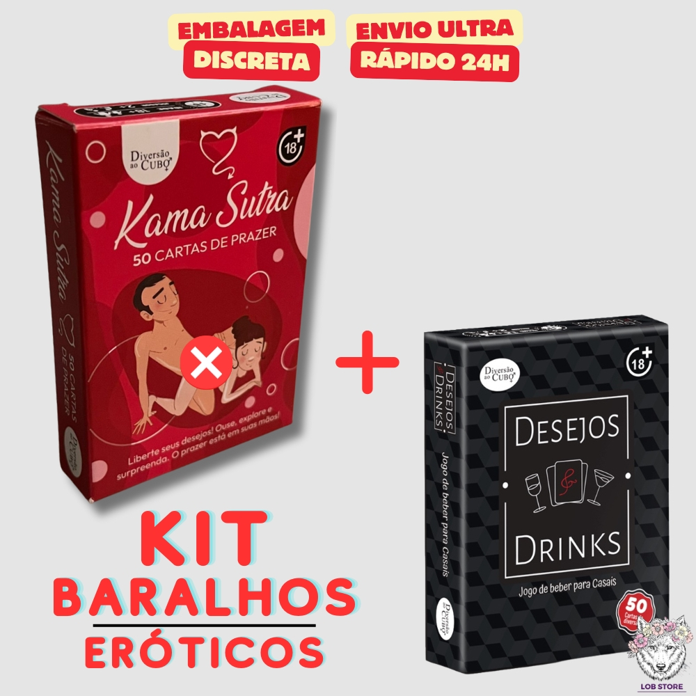 Kit Jogo Erótico Desejos e Drinks Jogo de Cartas + Baralho Jogo Kamasutra 50 Cartas Hétero em Oferta na Shopee