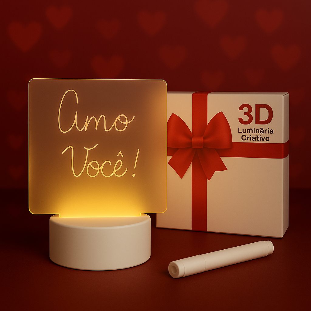 Luminária De Led 3D Até 5 Un Mesa Para Escrever Com Caneta Presente Dia Dos Namorados Quadro Lousa em Oferta na Shopee