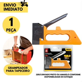 Grampeador Profissional Tapeceiro Manual  P/ Estofado Madeira Artesanato Móveis Preto ou Amarelo em Oferta na Shopee