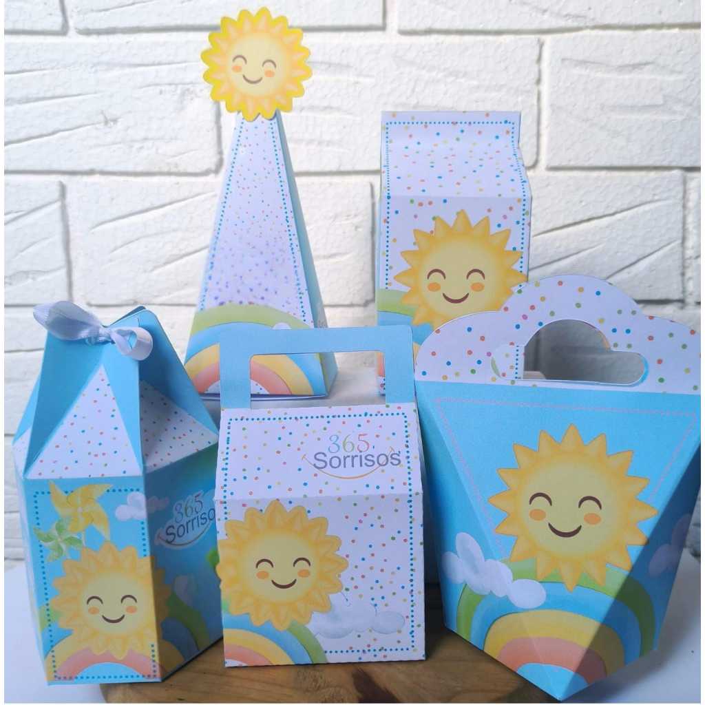 20 Caixinhas 365 Sorrisos - Caixinhas para decoração e lembrancinha de aniversário infantil - Pegue e Monte