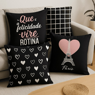 Kit 4 capas de Almofada Modernas Decorativas 45X45 Diversos Modelos em Oferta na Shopee