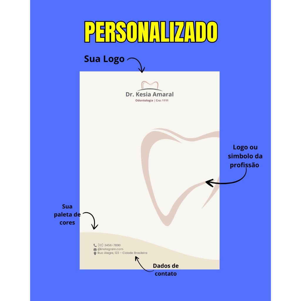 Receituário Odontológico Personalizado com Logo para Dentista — imagem 2 de 2