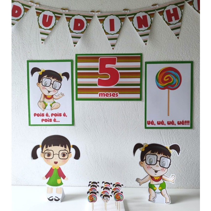Chiquinha Baby kit festa só um bolinho decoração de aniversário e mesversário, lembrancinhas e mimos personalizados