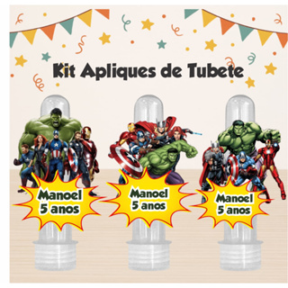 KIT 50 APLIQUE OS VINGADORES, LEMBRANCINHA, FESTA, TUBETE, MIMOS, ANIVERSÁRIO.TODOS OS TEMAS em Oferta na Shopee