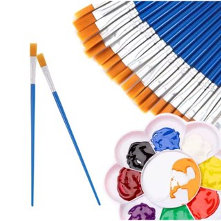 Kit 30 Pincéis Aquarela Para Pintura Artesanato Artes Pintura de Rosto Ponta Fina Redonda e Chato em Oferta na Shopee