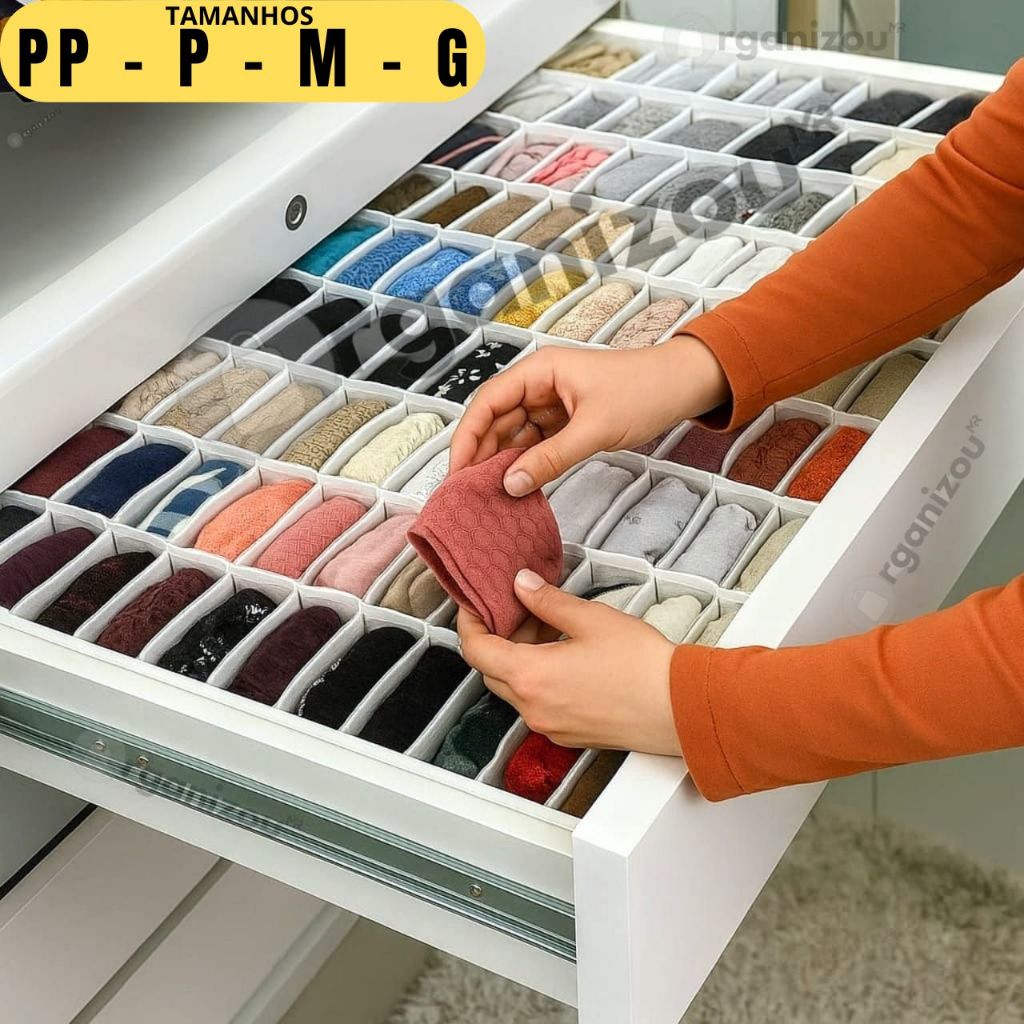 Colmeia Organizadora PP - P - M - G | Organizador de Gaveta | Organizador de Guarda Roupas em Oferta na Shopee
