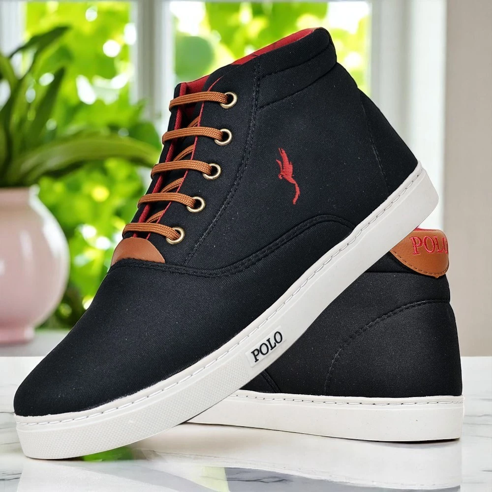 Botinha Tenis Masculino Preto Casual Leve em lona Polo Blu do 37 ao 46 — imagem 1