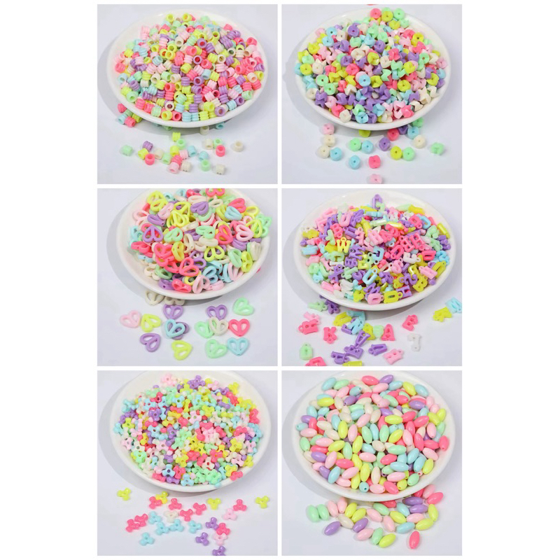 Kit Miçangas Missangas Bijuteria Pulseira Colar Candy Calor 1000 Un + Fio Silicone