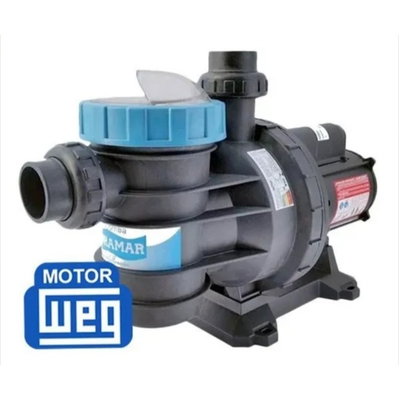 Motor Bomba Piscina 1/2 CV Até 50 Mil Sodramar BM 50 Weg Monofásico em Oferta na Shopee