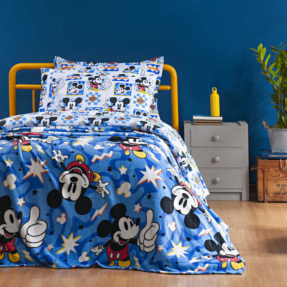 Cobertor Manta Solteiro Disney Soft Flannel 2,20m x 1,50m – Microfibra Antialérgica