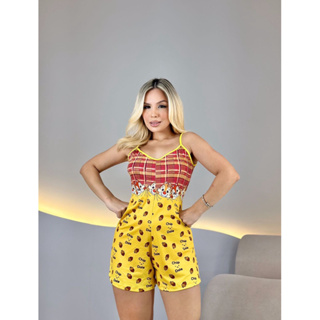 Macaquinho de dormir feminino estampado confortável. em Oferta na Shopee