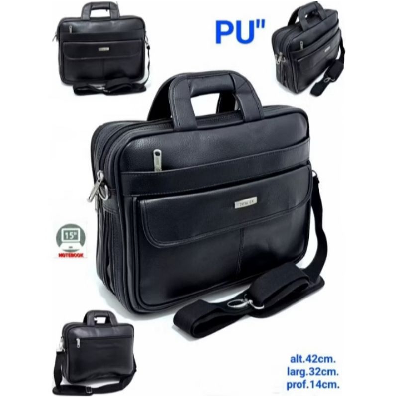 Pasta Bolsa Executiva Porta Documentos Notebook P/ Trabalho Couro Impermeável 0288