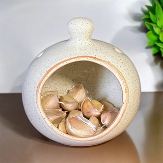 Alheiro em Cerâmica Branco Organizador de Cozinha Porta Alho em Oferta na Shopee