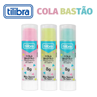 Cola Colorida Bastão com 8g Transparente - Rosa, Azul e Verde Colorida Tilibra em Oferta na Shopee