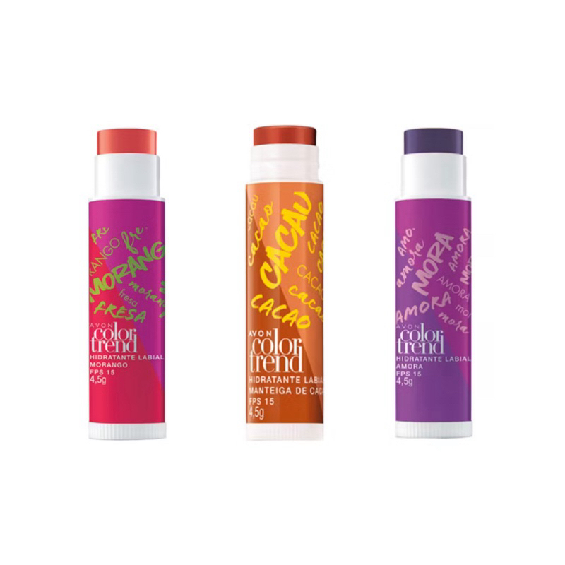 Hidratante labial com proteção solar FPS 15 Avon Color Trend